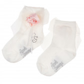 Чорапи за бебе момиче с голяма панделка в бежаво и розово  Picolla Speranza 100100 3
