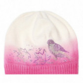 Плетена вълнена шапка за момиче с розови камъчета  TUTU 100195 