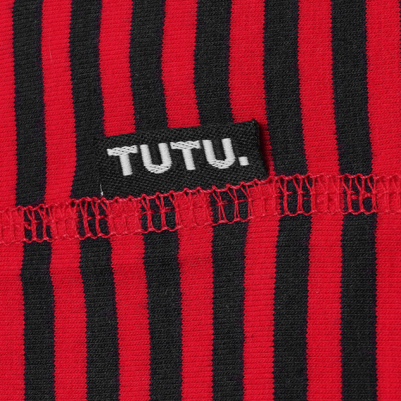 Памучна шал-яка на райе червено-черно за момиче TUTU 100209 3