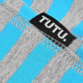 Топла шал-яка на райе светло синьо-сиво TUTU 100250 2