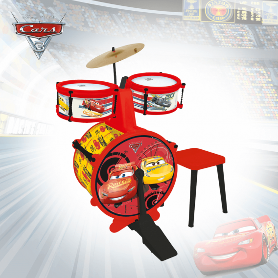 Детски комплект барабани със стол Cars 10033 