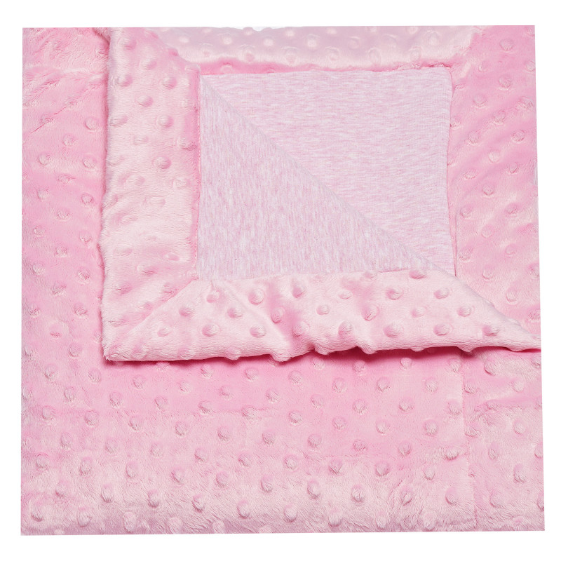 Плюшено одеяло за момиче розово от висококачествени материи, 90х110 см.  100335