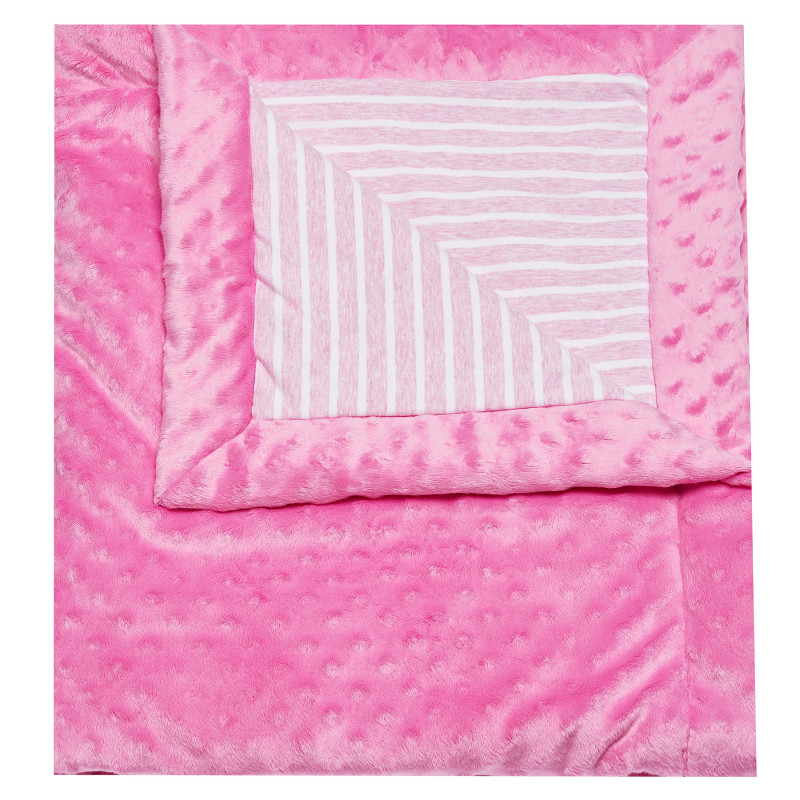 Плюшено одеяло 90 х 110 см в розов цвят за момиче  100345
