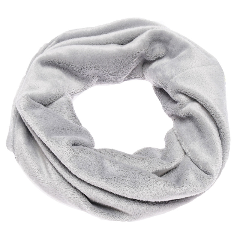 Плюшен шал сив цвят за зимата за момиче  100387