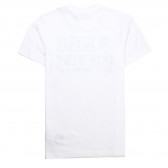 Памучна тениска с надпис за момче бяла Diesel 10151 2