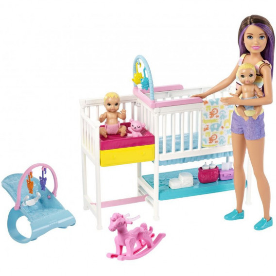 Барби Игрален комплект детска стая, детегледачка и 2 бебета за момиче Barbie 101919 3