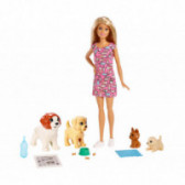 Барби Комплект кукла с 4 кученца за момиче Barbie 101932 2