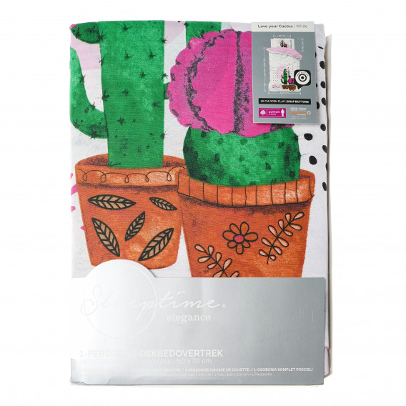 Памучен спален комплект от 2 части Love your Cactus,140х220 см. Zentrada 102212 