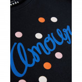 Сива памучна блуза с дълъг ръкав за момиче с графичен принт "Amour" Name it 102423 2