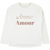 Блуза от органичен памук с надпис "Amour" за момиче Name it 102590 