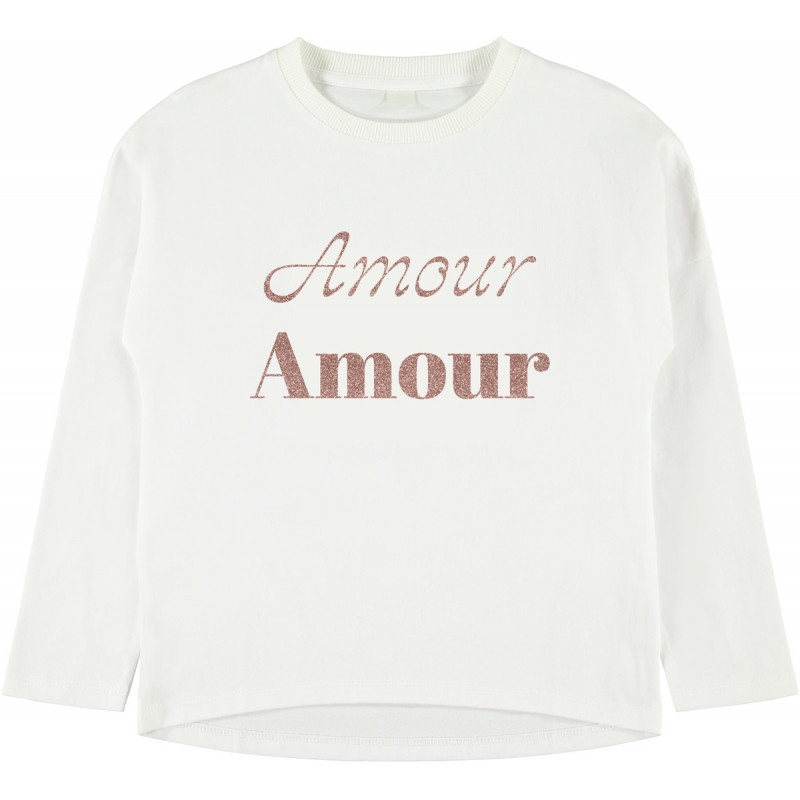 Блуза от органичен памук с надпис "Amour" за момиче  102590