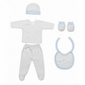Комплект за изписване на бебе от 5 части, в синьо Inter Baby 103001 