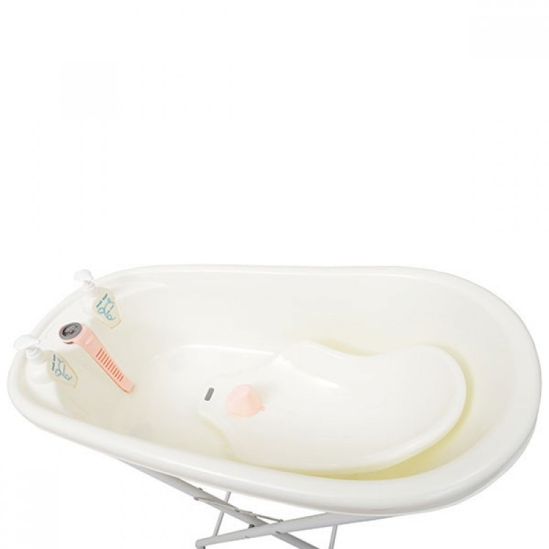 Санитарна вана с капачка и дренажна тръба Bubble, розова   103129