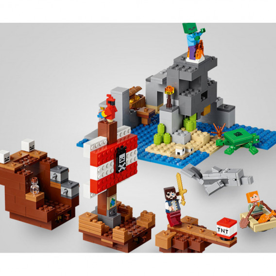 Конструктор - Майнкрафт Приключение с пиратски кораб, 386 части Lego 103268 13