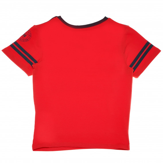 Блуза с къс ръкав от органичен памук унисекс в червен цвят Name it 104668 2