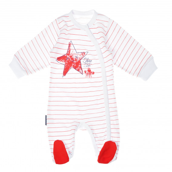 Памучна пижама с дълъг ръкав и щампа на звезда за бебе Ewa Klucze 104839 