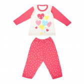 Памучна пижама от две части със сърчица за момиче Ewa Klucze 104855 