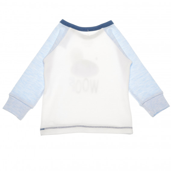 Памучна блуза с дълъг ръкав и апликация мече за бебе момче NINI 104990 2