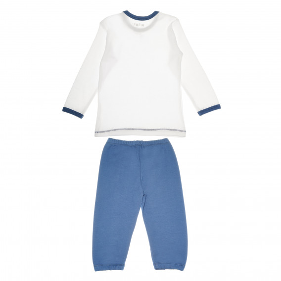 Памучна пижама с весела апликация за бебе момче NINI 105007 2