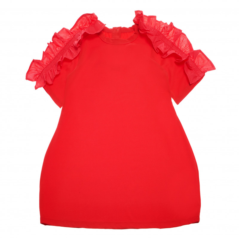 Детска рокля с къс ръкав за момиче червена  105104
