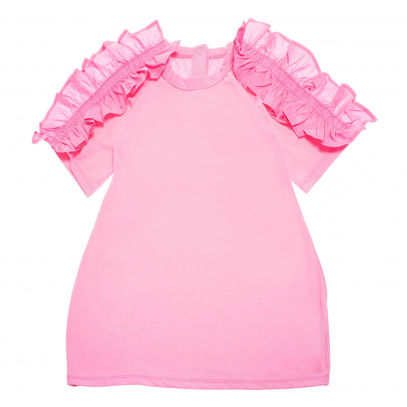 Детска рокля с къс ръкав за момиче розова  105109
