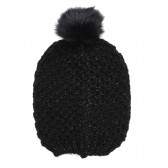 Плетена шапка за момиче, черна Idexe 106498 2