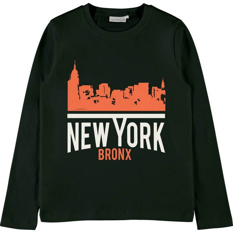 Памучна блуза с дълъг ръкав NY Bronx за момче  106721
