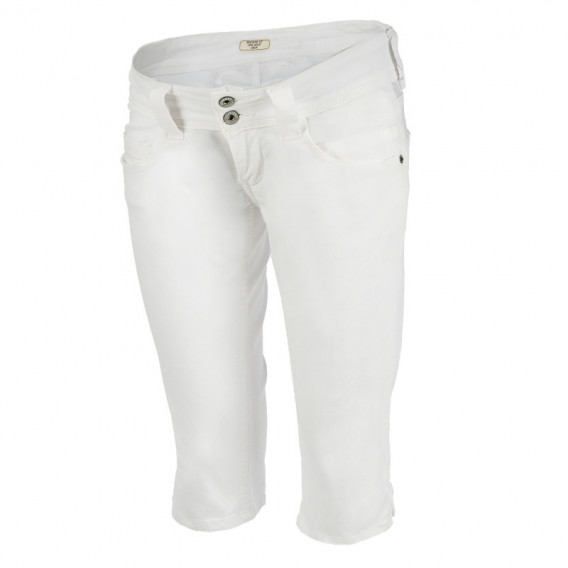 Памучни 3/4 панталони за бременни, бели Pepe Jeans 106957 