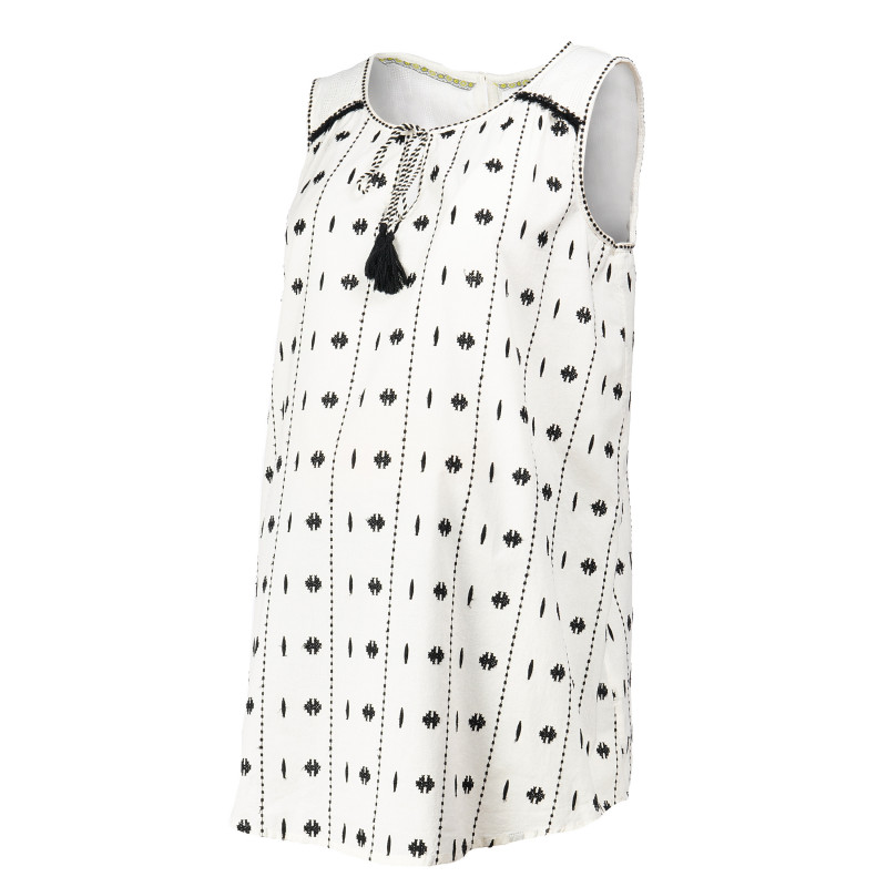 Памучна блуза без ръкави за бременни, бяла  107004