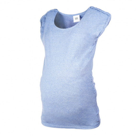 Памучна блуза без ръкави за бременни, синя Mamalicious 107020 