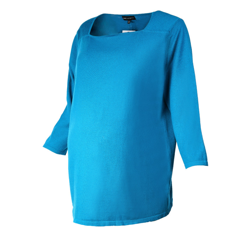 Блуза с дълъг ръкав за бременни, синя  107033