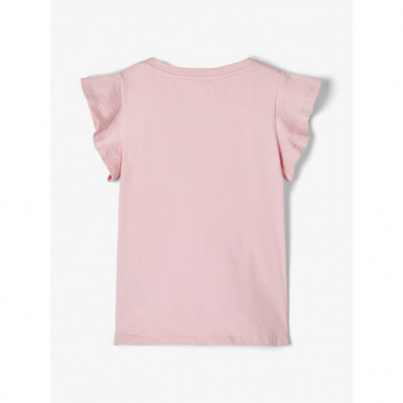 Блуза с къс ръкав от органичен памук, розова за момиче Name it 107105 2
