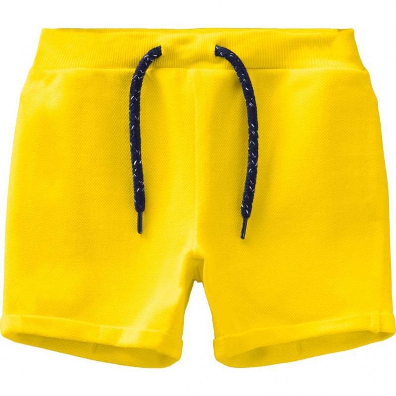 Къс панталон от органичен памук, жълт за момче  107123