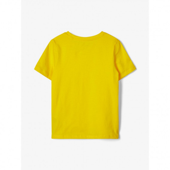 Блуза с къс ръкав от органичен памук , жълта за момче Name it 107125 2