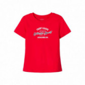 Тениска с принт от органичен памук, червена за момче Name it 107246 