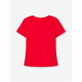 Тениска с принт от органичен памук, червена за момче Name it 107247 2