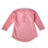 Блуза с дълъг ръкав за момиче и кокетен принт, розова MC United 10733 3