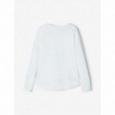 Памучна блуза със свободна кройка, бяла за момиче Name it 107371 2