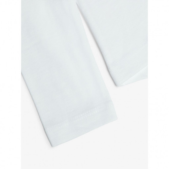 Памучна блуза със свободна кройка, бяла за момиче Name it 107372 3