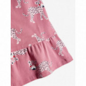 Памучна рокля с принт, розова за момиче Name it 107396 3