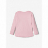 Памучна блуза с дълъг ръкав, светло розова за момиче Name it 107416 2