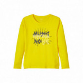 Памучна блуза със свободна кройка, жълта за момче Name it 107467 