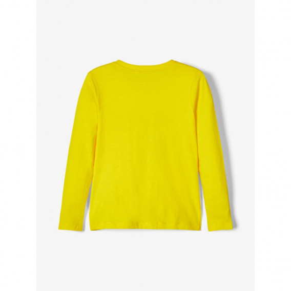 Памучна блуза със свободна кройка, жълта за момче Name it 107468 2