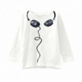 Свободно стояща памучна блуза, бяла за момче Name it 107485 