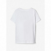 Блуза с надпис от органичен памук, бяла за момче Name it 107510 2