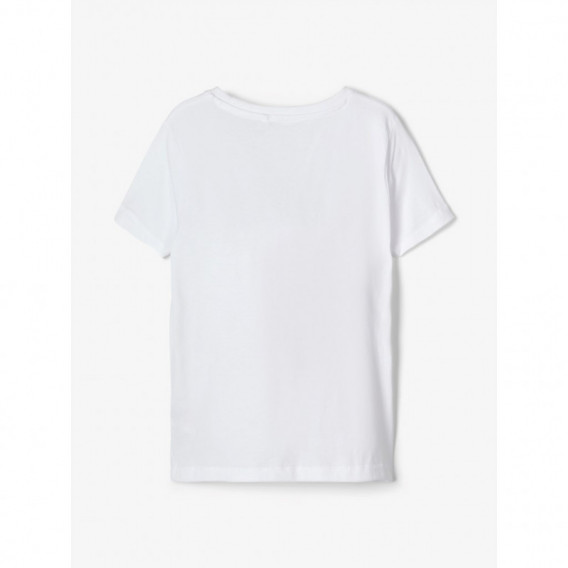 Блуза с надпис от органичен памук, бяла за момче Name it 107510 2