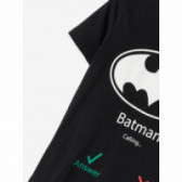 Памучна блуза с щампа на Batman, черна за момче Name it 107676 3