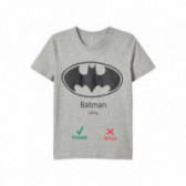 Памучна блуза с щампа на Batman, сива за момче Name it 107677 