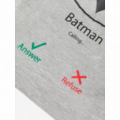 Памучна блуза с щампа на Batman, сива за момче Name it 107679 3