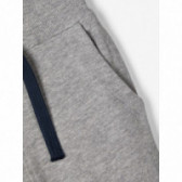 Панталон от органичен памук с контрастни връзки, сив за момче Name it 107723 3